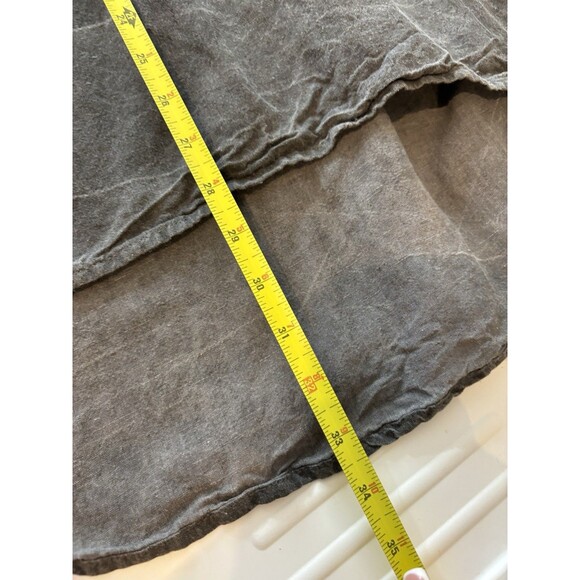 Caroline Rose Tunic Blouse Women 1X Gray Linen Relaxed Lagenlook Hi Low Boho - Picture 16 of 16